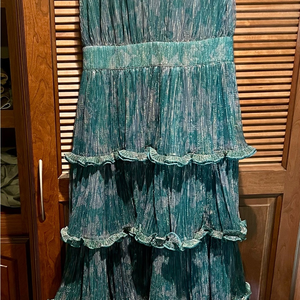 Flying Tomato Teal Tiered Maxi Dress